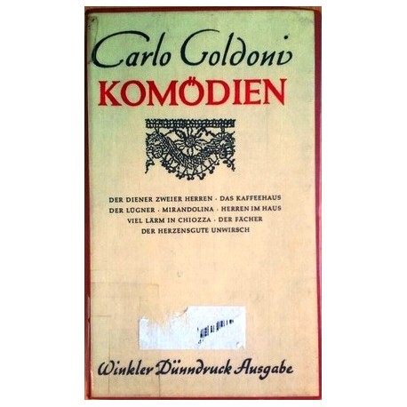 Komödien. Von Carlo Goldoni.