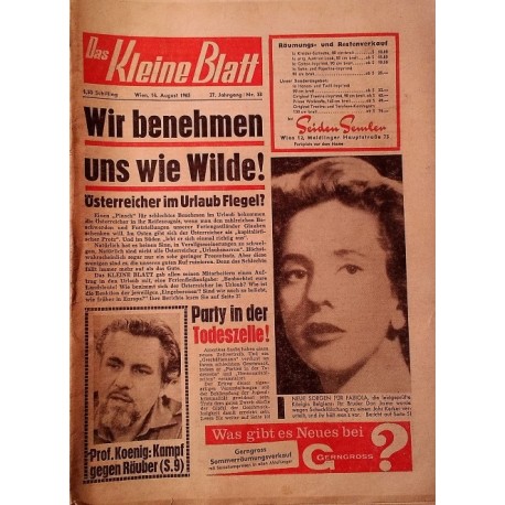 Das Kleine Blatt vom 14. August 1965.