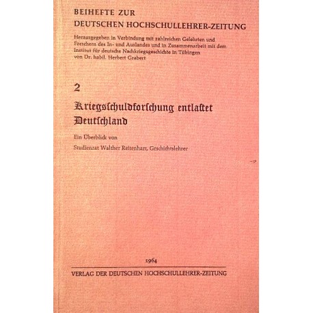 Beihefte zur Deutschen Hochschullehrer-Zeitung Nr. 2. Von Walther Reitenhart (1964).
