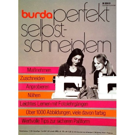 Burda perfekt selbst schneidern. Von Lieselotte Dürrschnabel (1976).