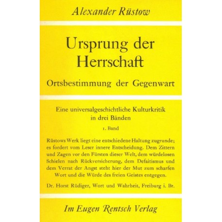 Ortsbestimmung der Gegenwart. Von Alexander Rüstow (1950).