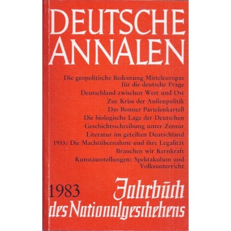Deutsche Annalen 1983. Von Gert Sudholt (1983).