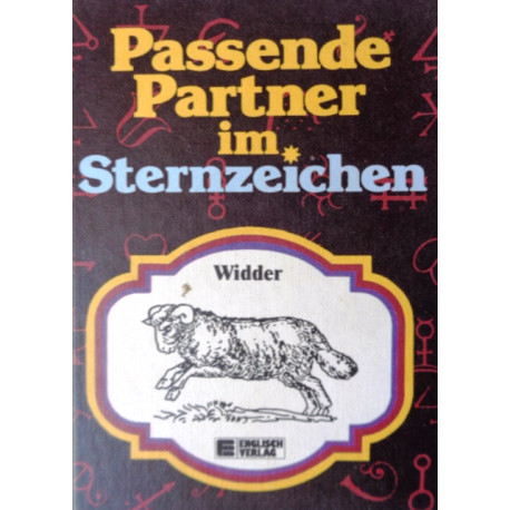 Passende Partner im Sternzeichen Widder. Von: Englisch Verlag (1987).