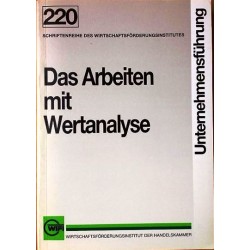 Das Arbeiten mit Wertanalyse. Von Heinz Kaniowsky.